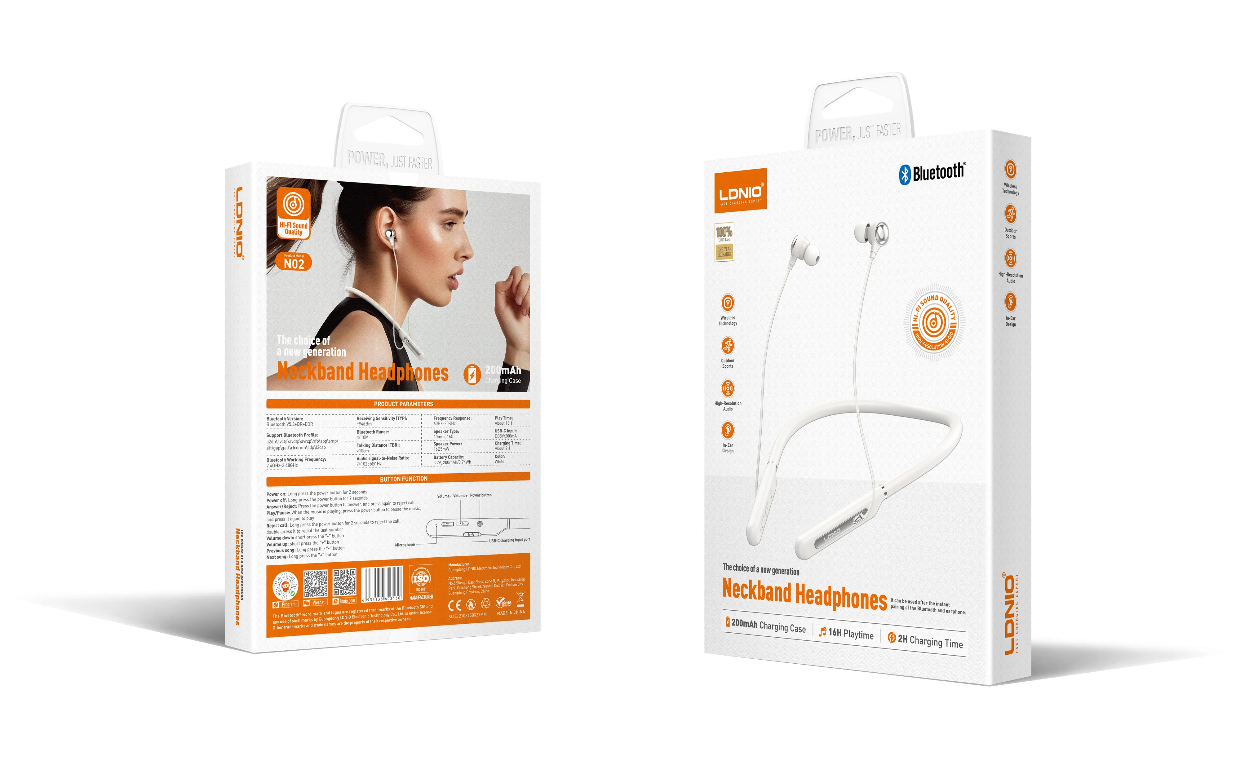 Auriculares inalambricos Bluetooth 5.3 (N02)