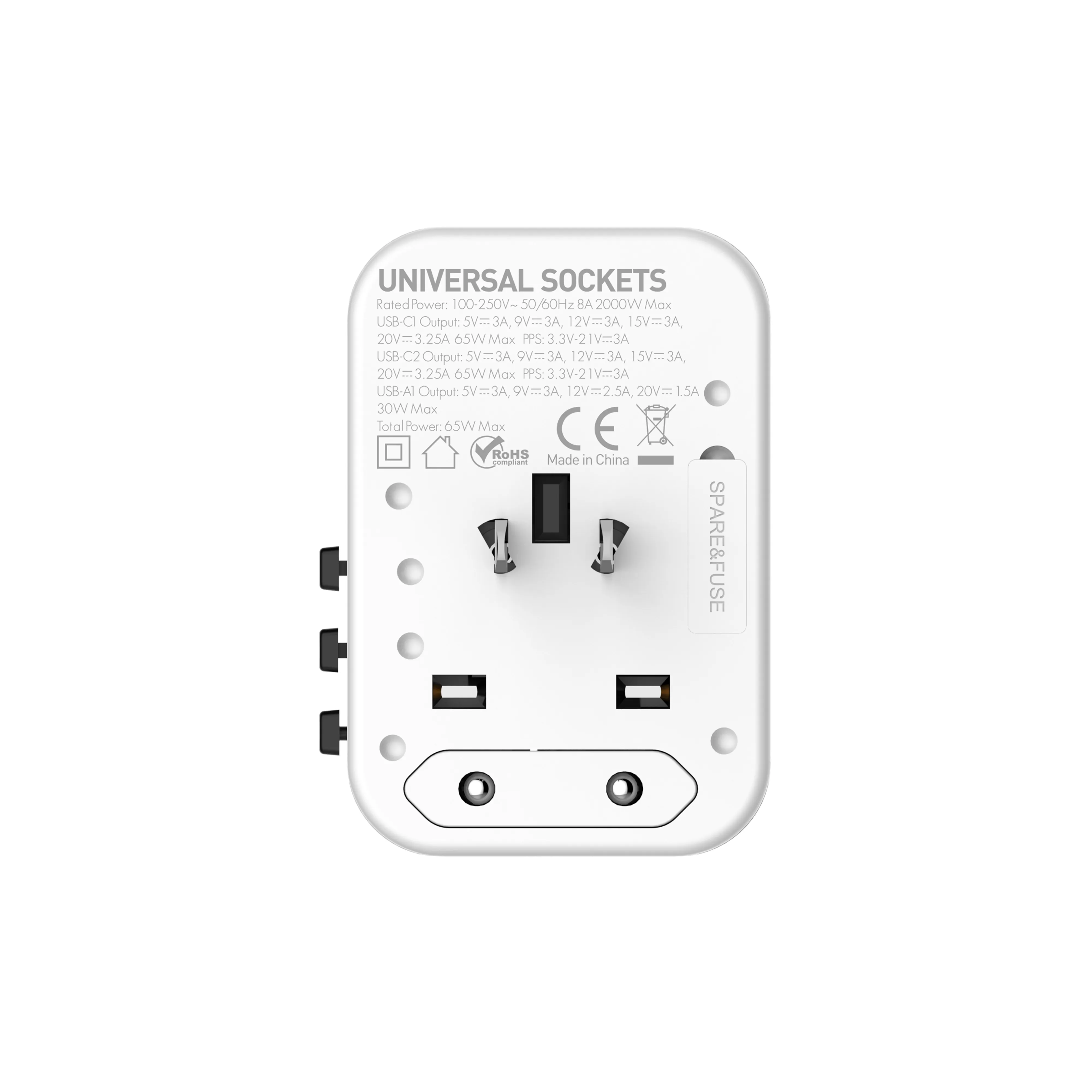 Cargador universal 2 Puertos 65W (Z6)