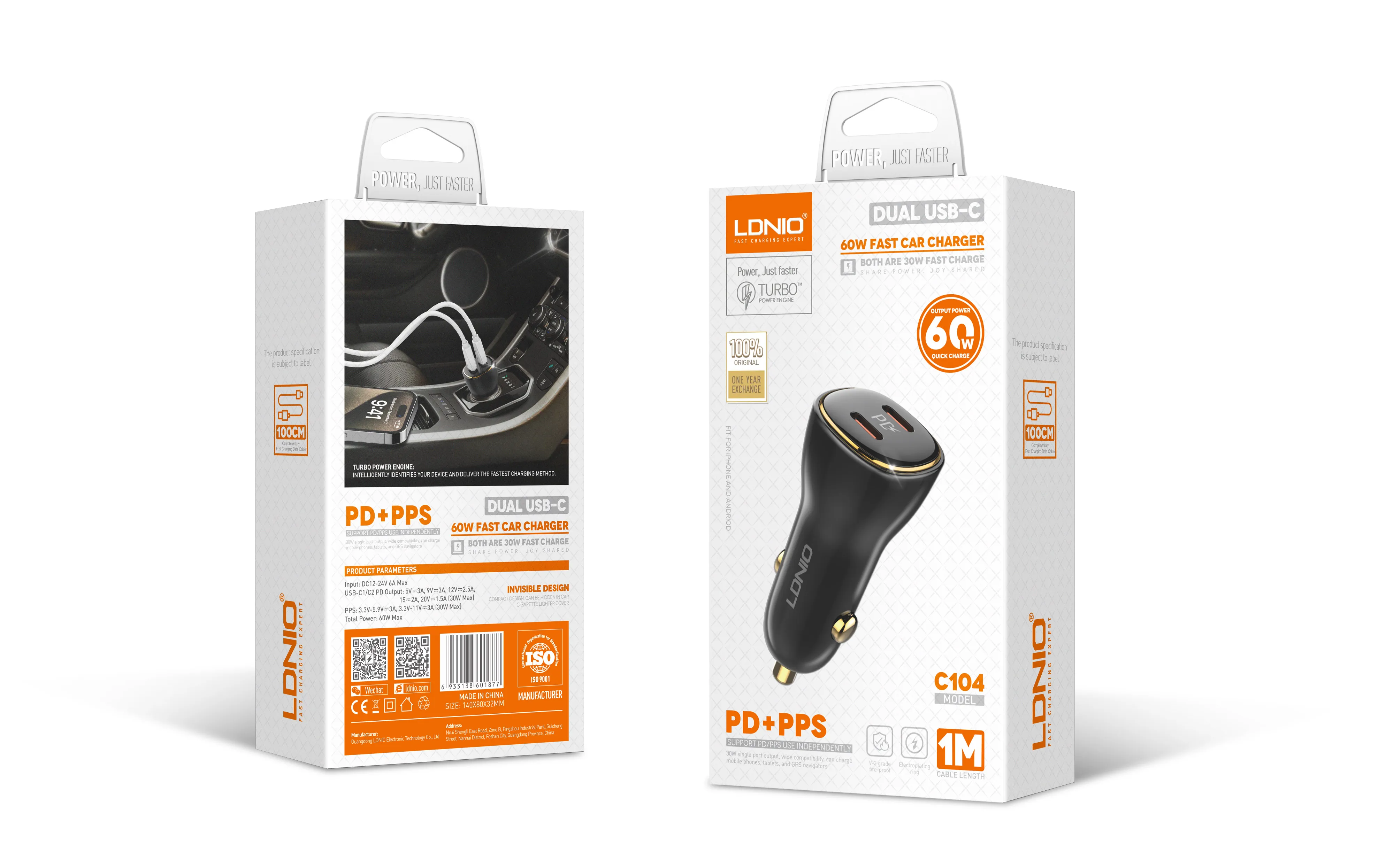 Cargador carro 60W (C104)