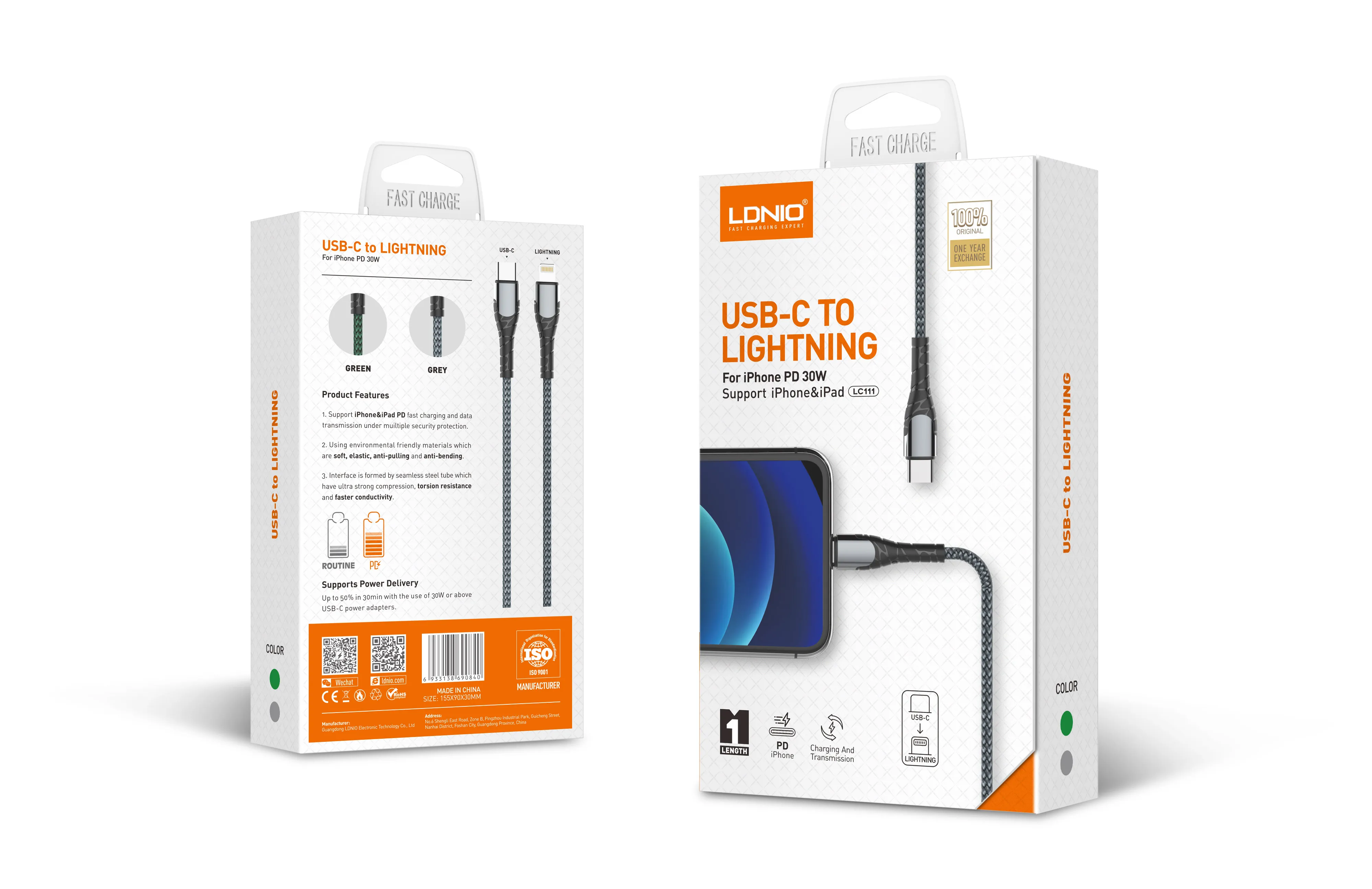 Cable USB-C a Lightning 1m 30W (LC111)