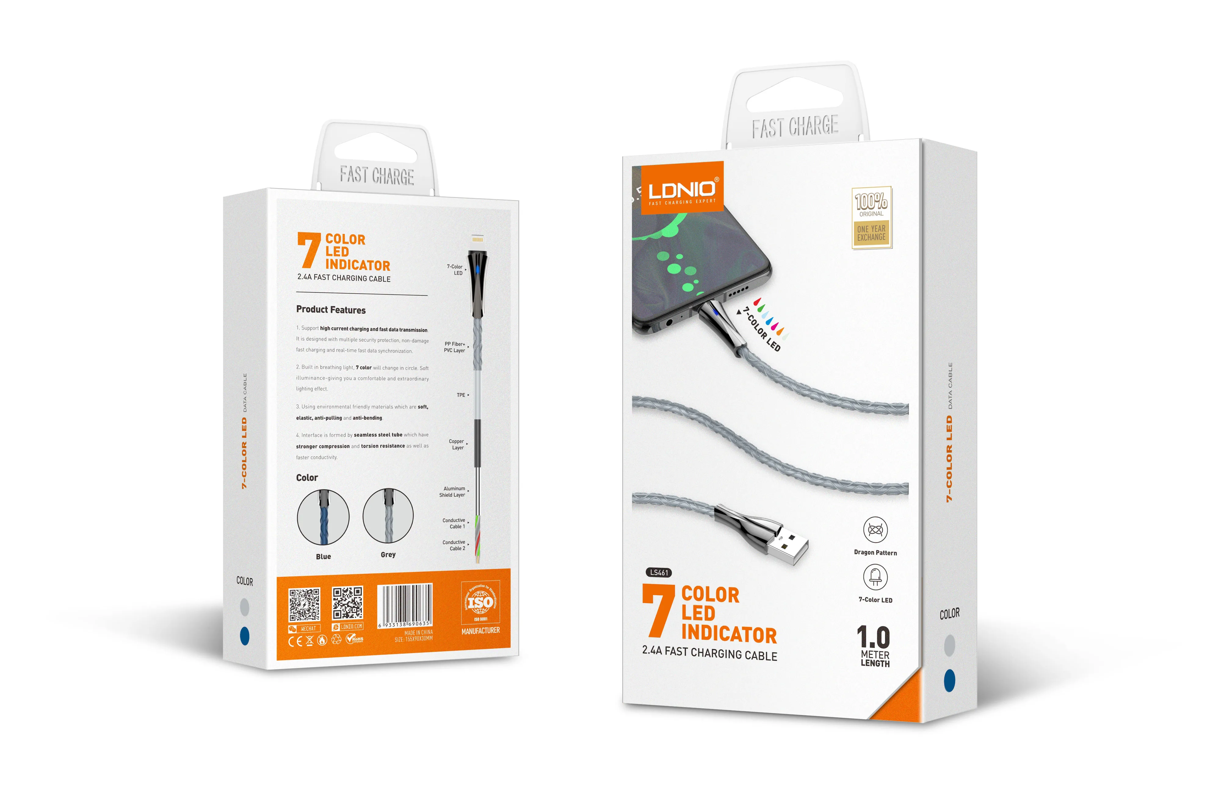 Cable USB a Lightning 1m (LS461)